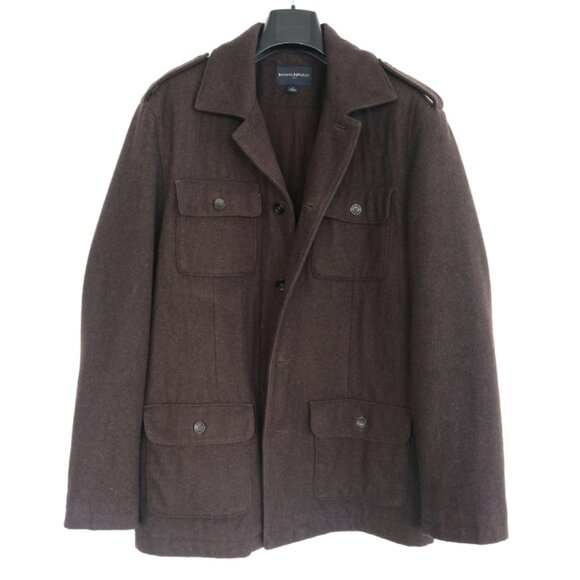 Banana Republic Brown Wool Military/Field Jacket - Size XL - Picture 1 of 10